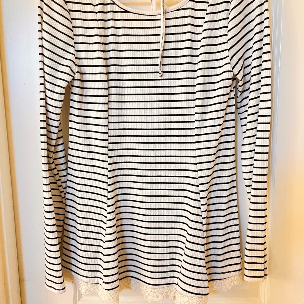 Striped Black and White Top